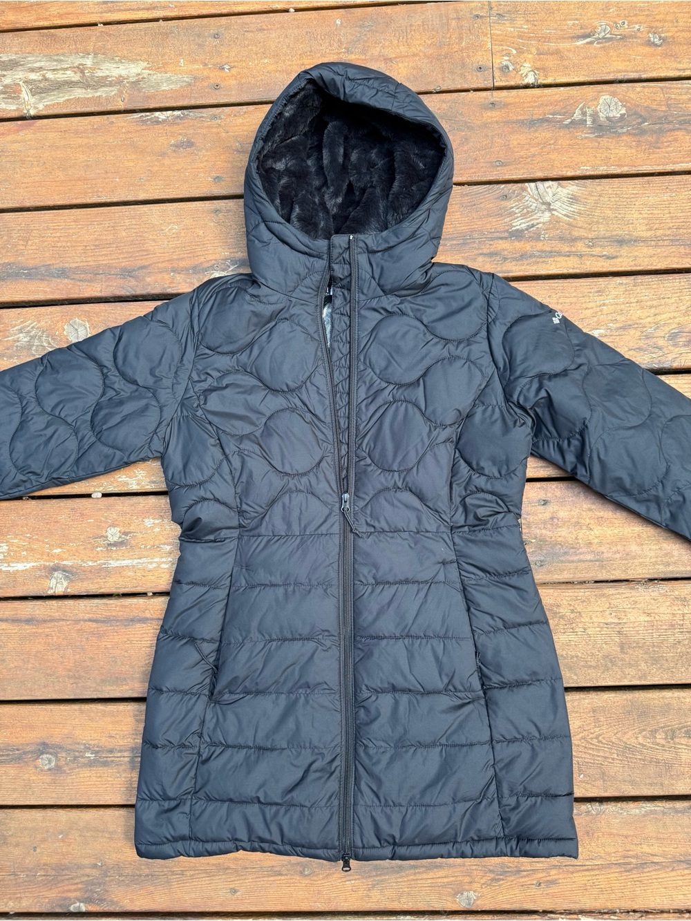 Columbia Black Quilted Hooded Parka Puffer
